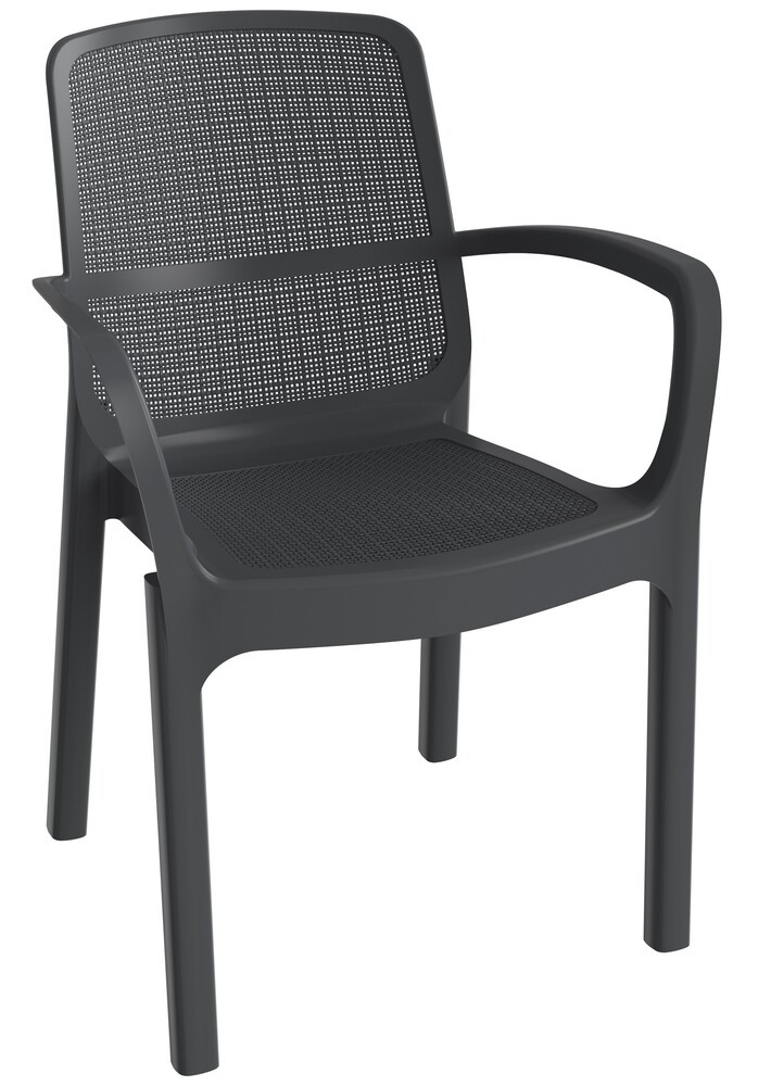 TOOMAX Sirolo grafit műanyag kerti, karfás szék (RP)
