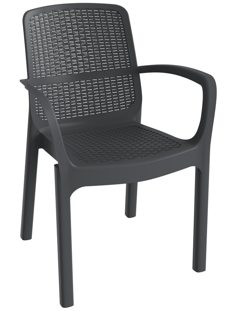 TOOMAX Numana grafit műanyag kerti, karfás szék (RP)