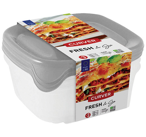 CURVER Fresh&Go 3 X 0,8L Műanyag ételtartó doboz mix (RP)