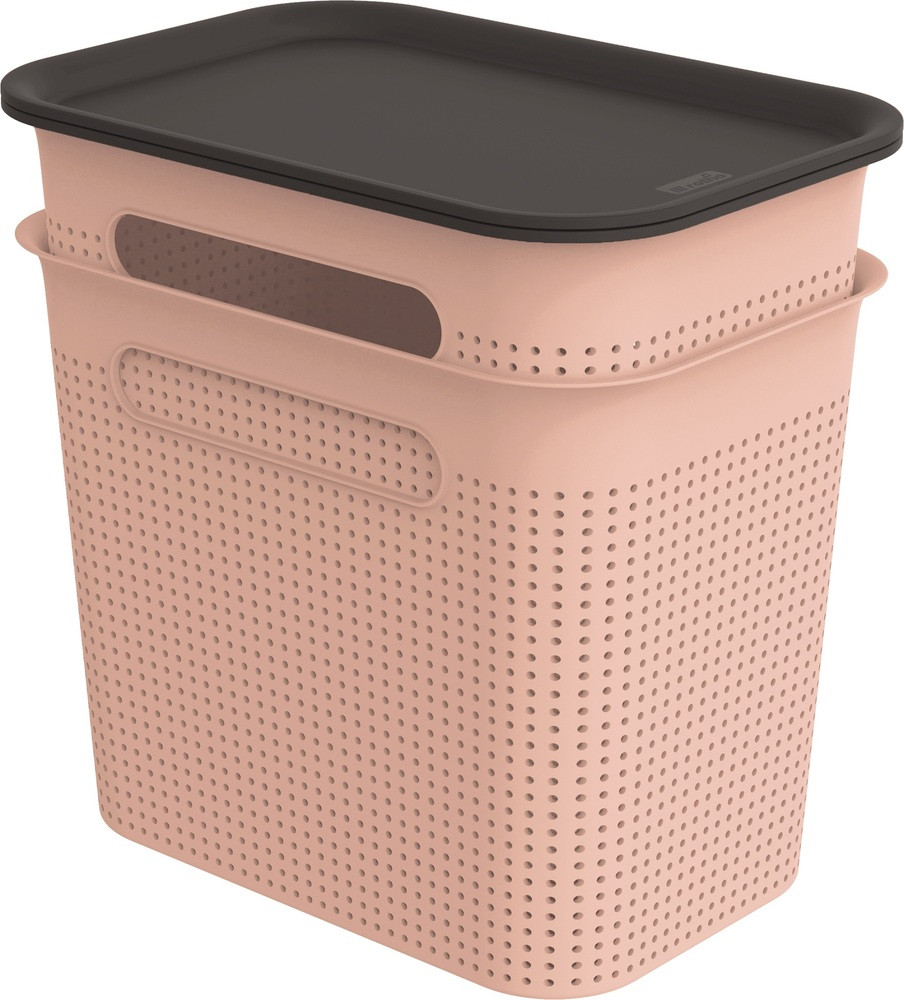 ROTHO  Brisen pink műanyag tároló doboz szett tetővel 2X7 L - rózsaszín (RP)