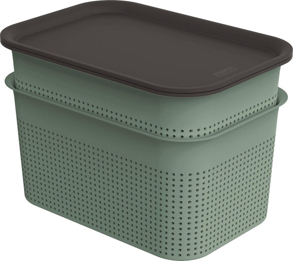 ROTHO  Brisen green műanyag tároló doboz szett tetővel 2X 4,5L-ES - zöld (RP)