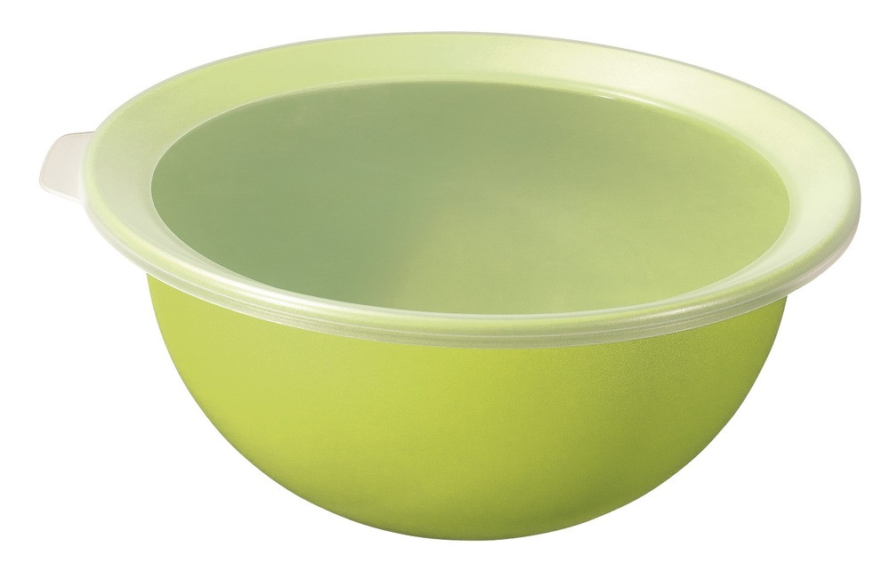 ROTHO Caruba műanyag konyhai tál fedővel, 1,8 L - zöld (RP)