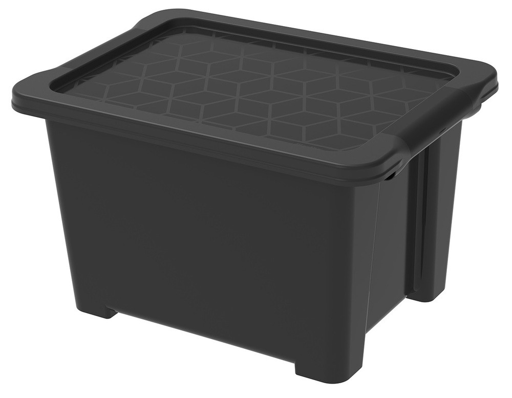 ROTHO Evo easy műanyag tároló doboz,  15 L - fekete (RP)