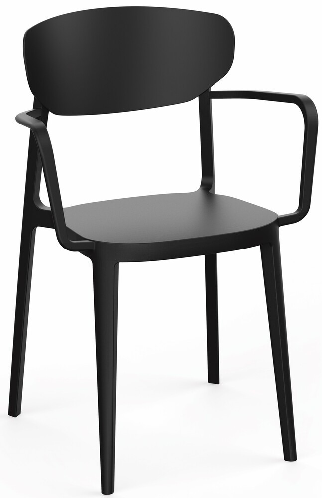 Rojaplast MARE műanyag kartámaszos kerti szék - fekete (RP)
