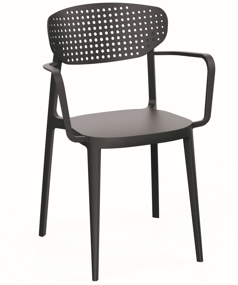 Rojaplast Aire műanyag kartámaszos kerti szék - antracit (RP)