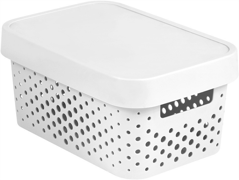 CURVER Infinity dots white 4,5 L  műanyag tároló doboz tetővel - fehér (RP)