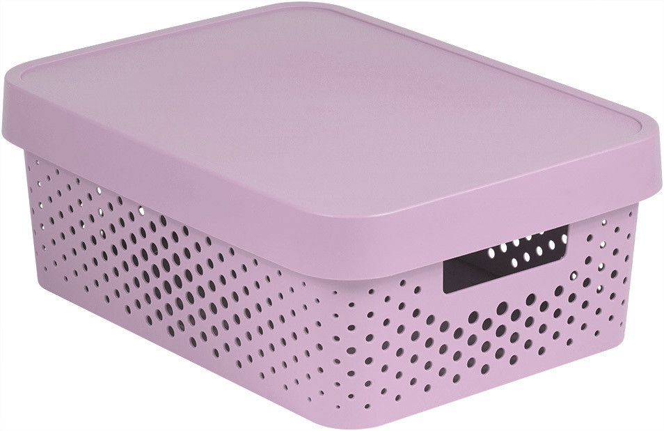 CURVER  Infinity dots pink 11 L  műanyag tároló doboz tetővel - rózsaszín (RP)