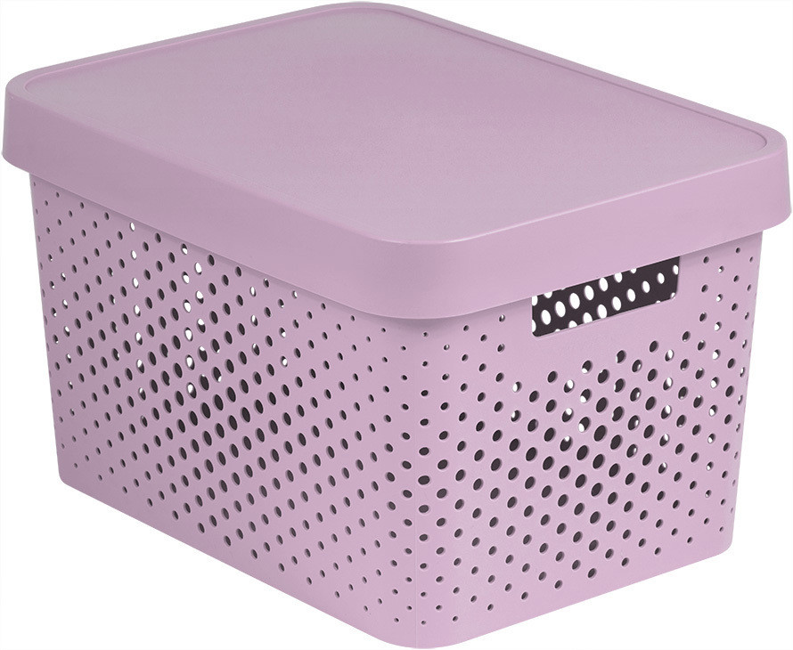 CURVER Infinity dots pink 17 L  műanyag tároló doboz tetővel - rózsaszín (RP)