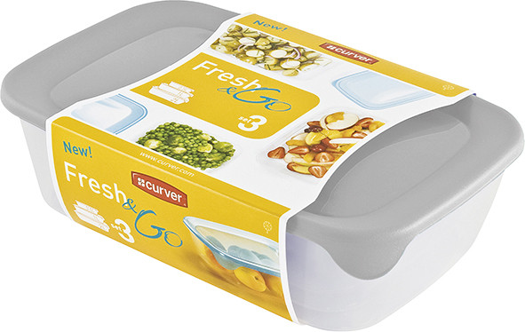 CURVER Fresh&Go műanyag ételtartó doboz mix - 0,5+1+2L (RP)
