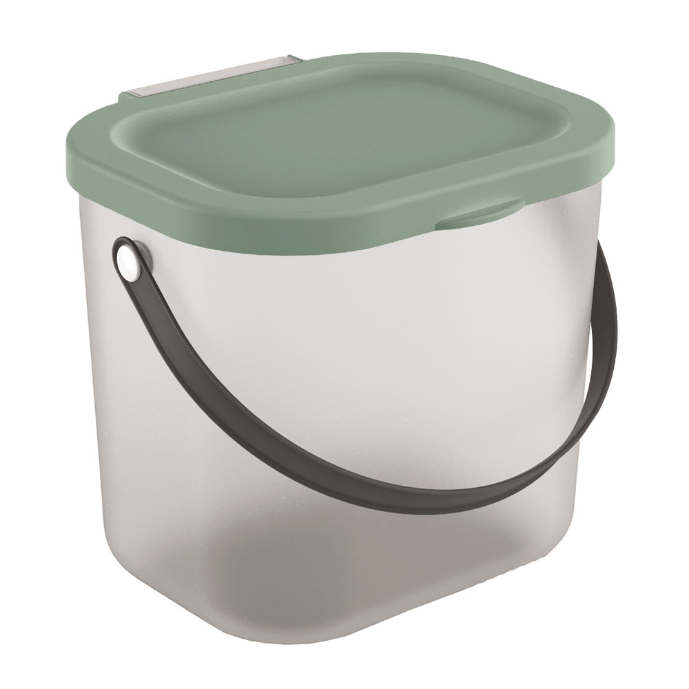 ROTHO Albula műanyag tároló doboz 6 L - átlátszó/ zöld (RP)
