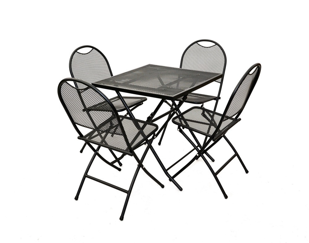 ROJAPLAST Cesena fém kerti bútor szett, 4 db székkel, összecsukható asztallal (RP)