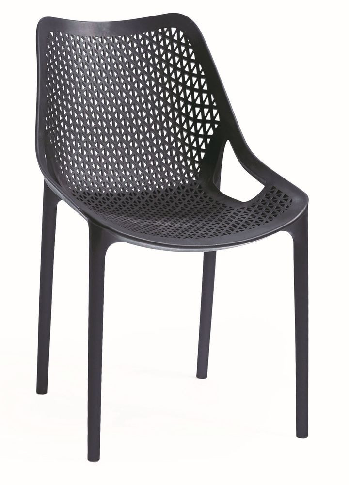 ROJAPLAST Bilros műanyag kerti szék, fekete (RP)