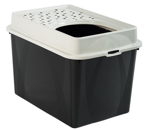 ROTHO Eco berty műanyag macska WC - fekete/homok (RP)
