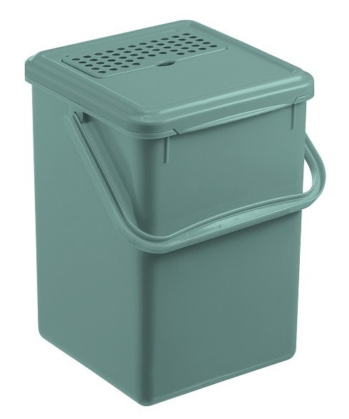 ROTHO Műanyag konyhai komposztáló vödör, 9L - zöld (RP)