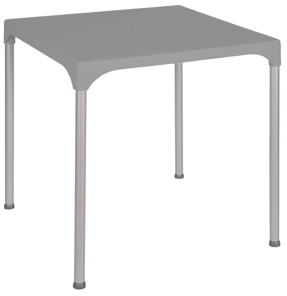 ROJAPLAST prime műanyag kerti asztal alumínium lábakon - szürke (RP)