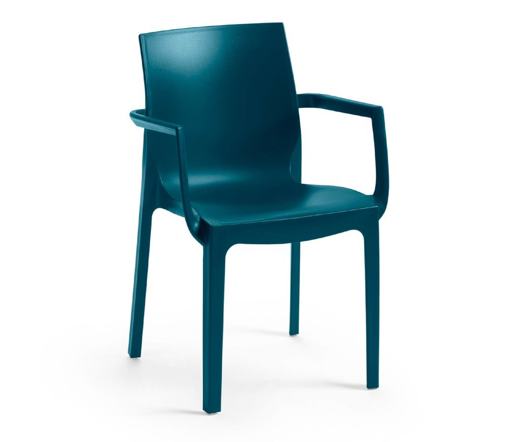 ROJAPLAST Emma műanyag karfás szék, metálkék (RP)