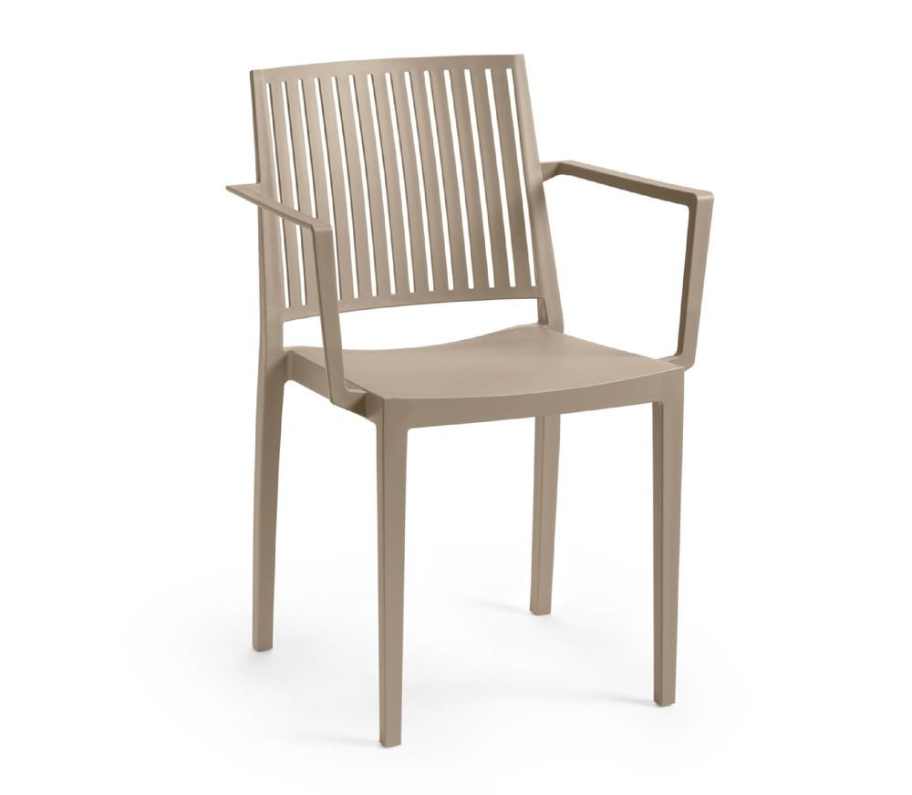 ROJAPLAST Bars műanyag kerti karfás szék, barnás-szürke (RP)