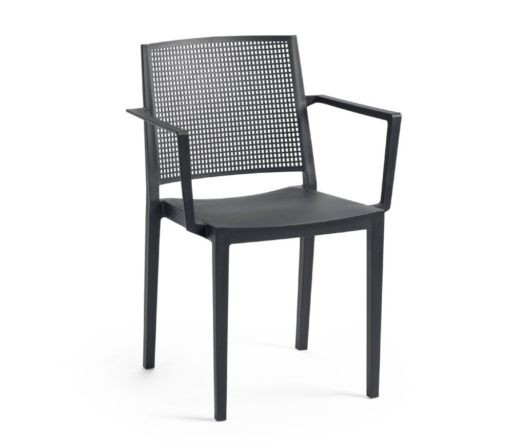 ROJAPLAST Grid műanyag kerti karfás szék, antracit (RP)