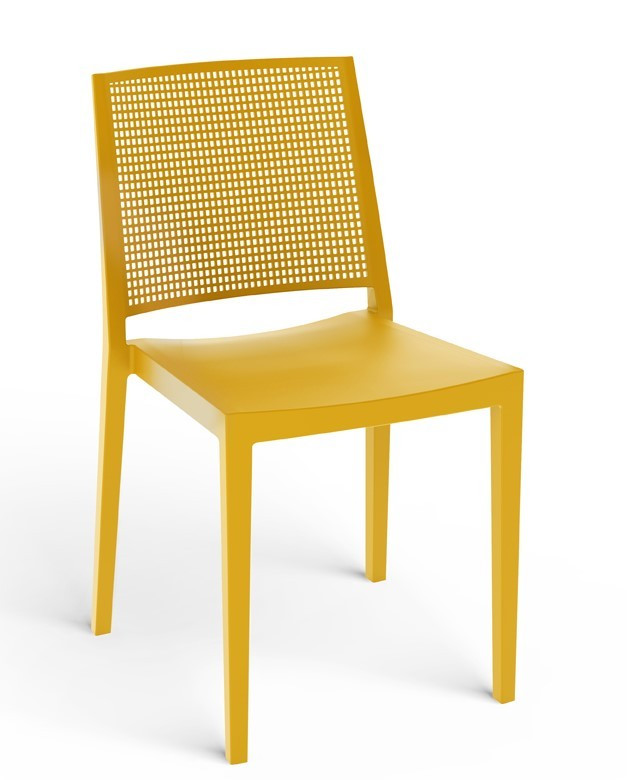 ROJAPLAST Grid műanyag kerti szék, mustársárga (RP)