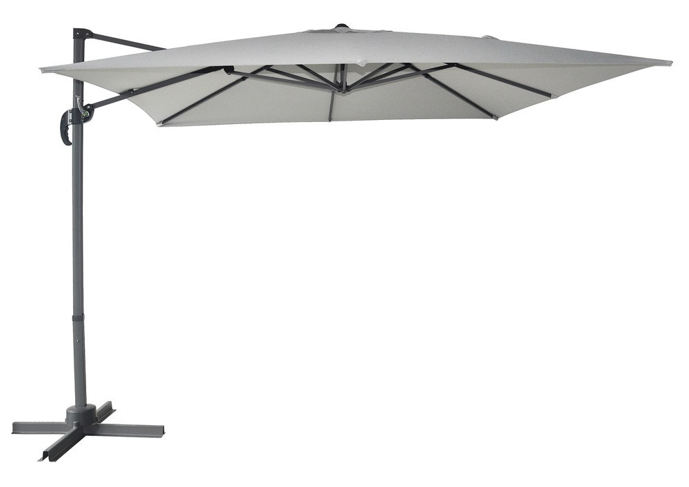 ROJAPLAST Cantielver függő napernyő, hajtókarral - szürke - 270 x 270 cm (RP)
