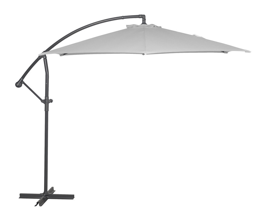 ROJAPLAST Free pole függő napernyő, hajtókarral - szürke - ø 300 cm (RP)