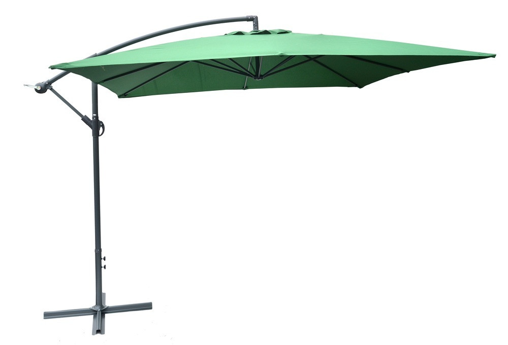 ROJAPLAST 8080 függő napernyő, hajtókarral - zöld - 270 x 270 cm - vízálló (RP)