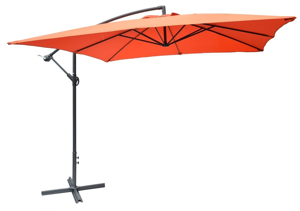ROJAPLAST 8080 függő napernyő, hajtókarral - terrakotta - 270 x 270 cm - vízálló (RP)