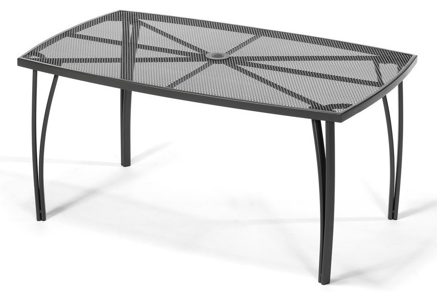 ROJAPLAST ZWMT-24 fém kerti asztal napernyőlyukkal - fekete (RP)