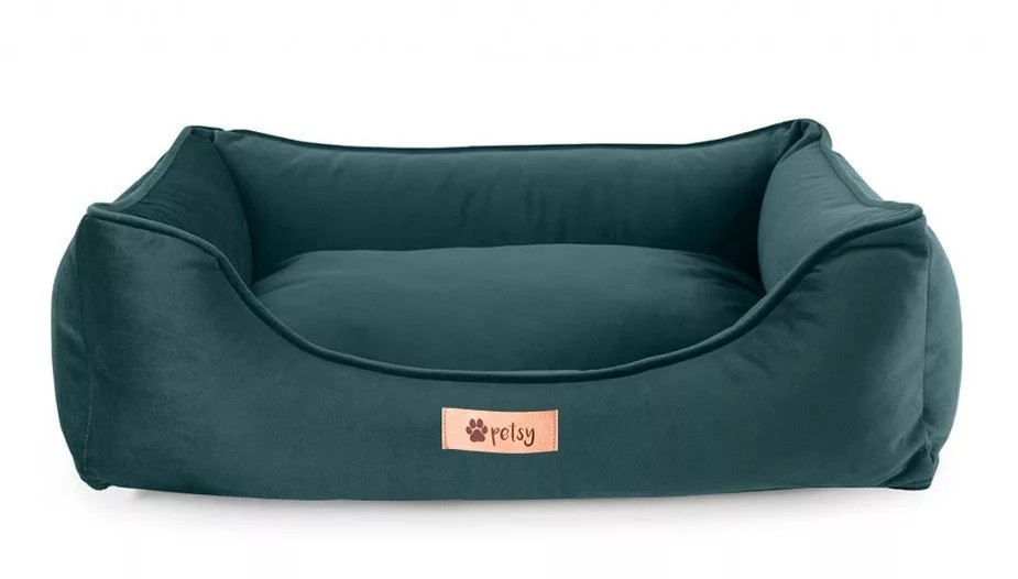 Petsy ROYAL kutya, macska poliészter fekhely bársony felülettel - zöld - 65 cm (RP)