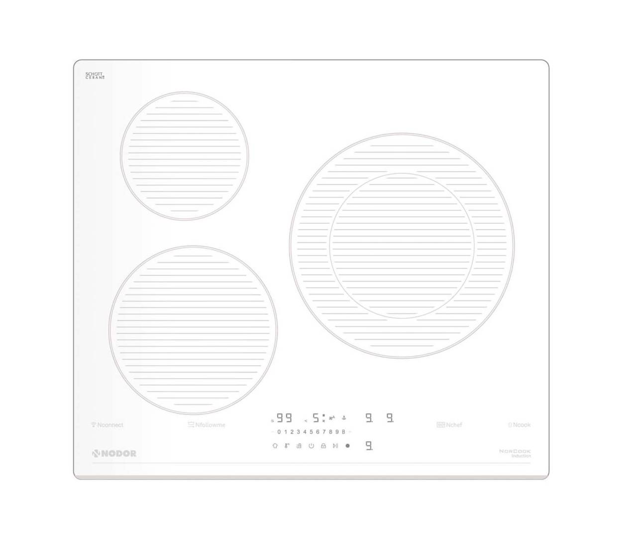NODOR - Beépíthető indukciós főzőlap NorCoock IH-N6286 SW fehér Hob to Hood (MK)