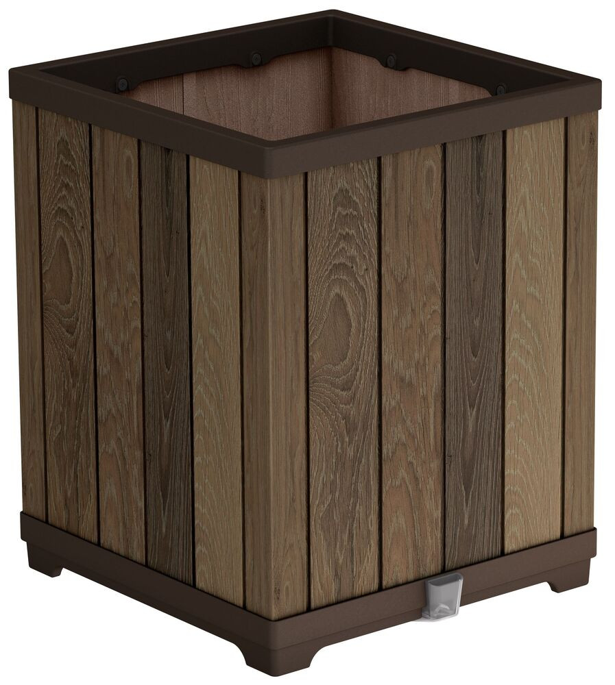 Keter Deco Square Tall Walnut műanyag virágláda 45,5 x 45,5 x 55 cm (RP)