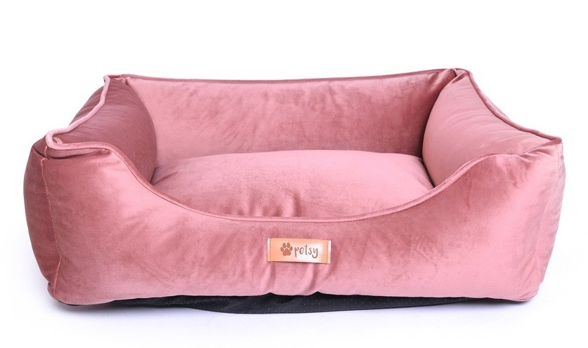 Petsy ROYAL kutya, macska poliészter fekhely bársony felülettel - pink - 55 cm (RP)