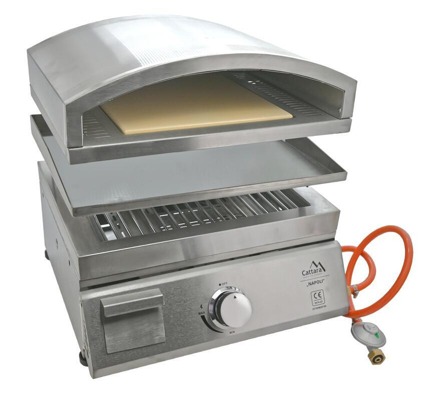 NAPOLI asztali gázgrill + pizza sütő + grilllap (RP)