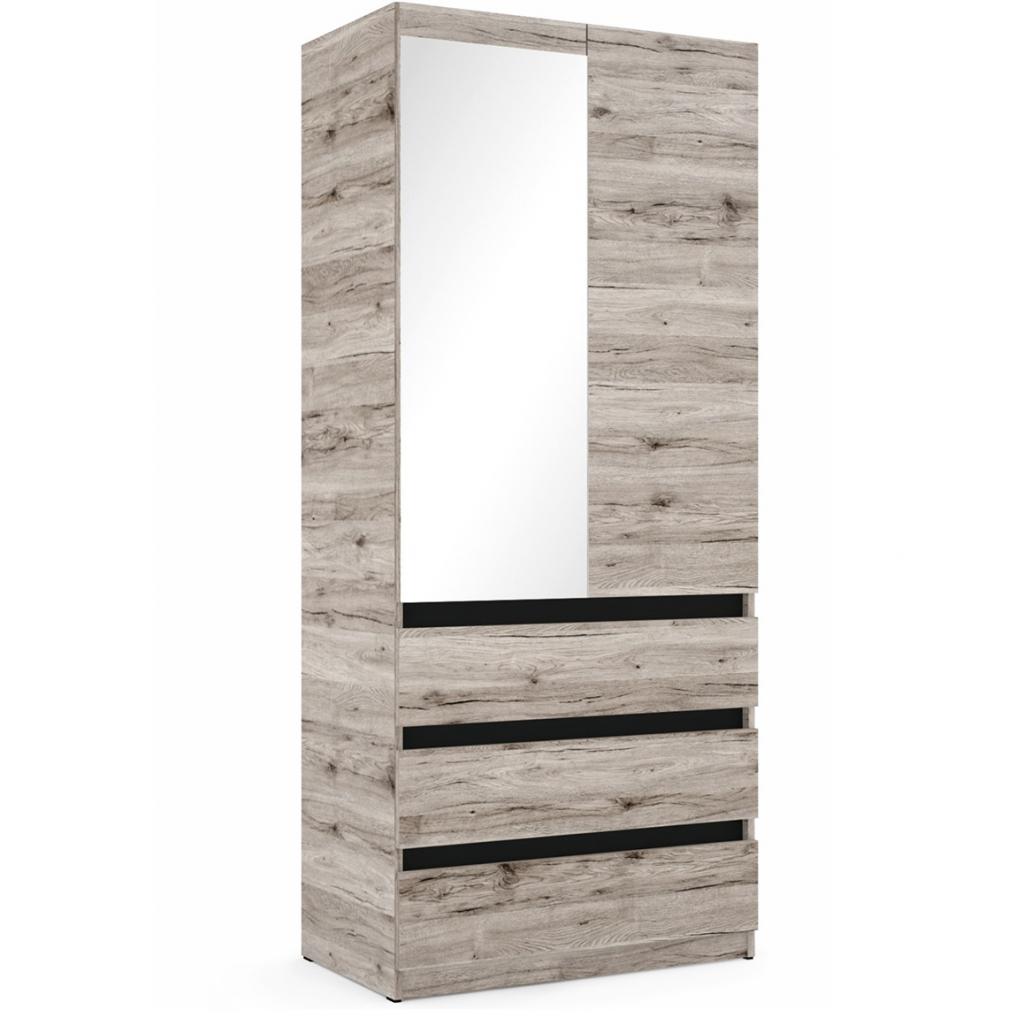 BOSS 13 - fiókos ruhás elem - bal oldalt fent tükörrel - 90 cm (DIV)