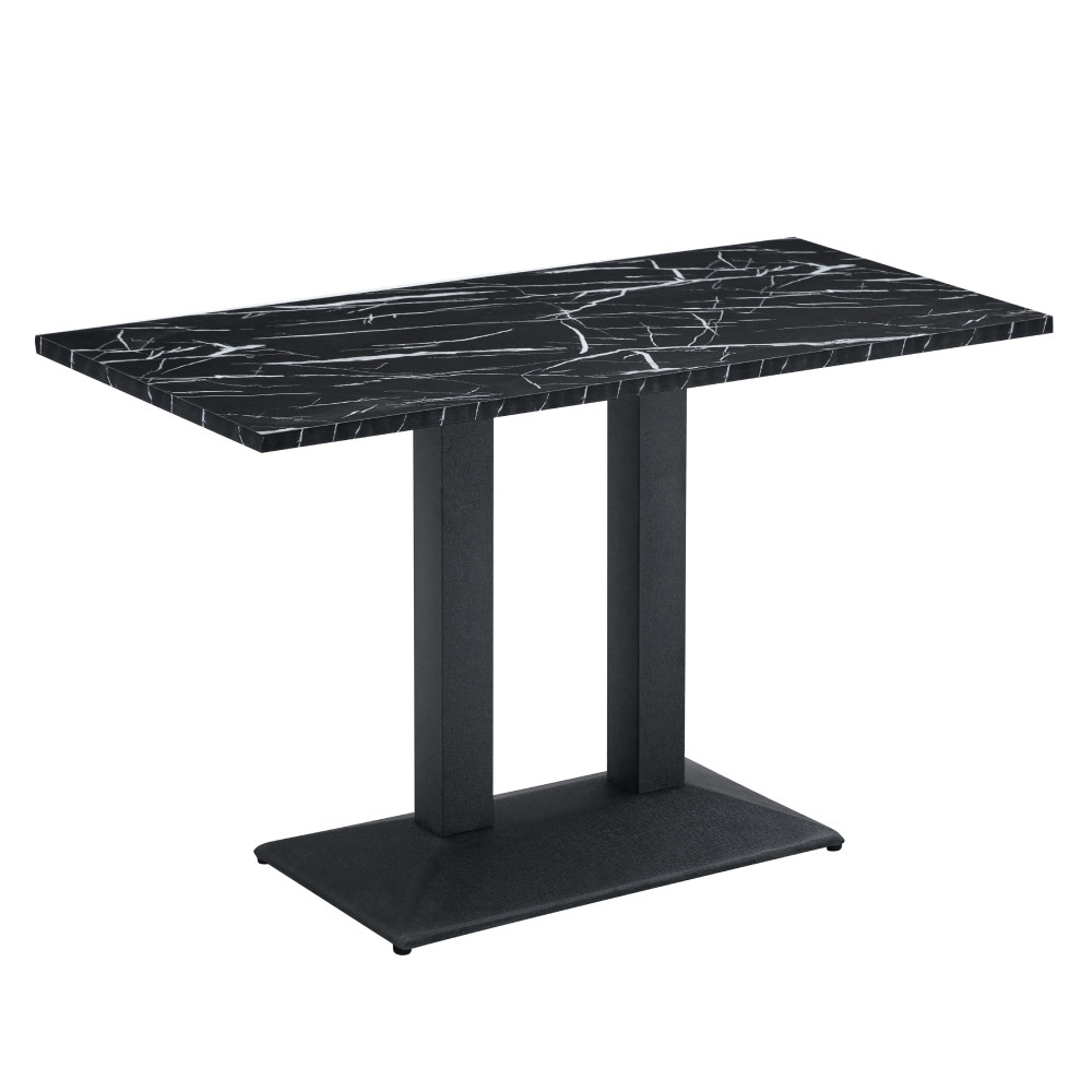Bisztró asztal, fekete márvány/fekete, 120x60 cm, RINALDO TYP 2 (RP)