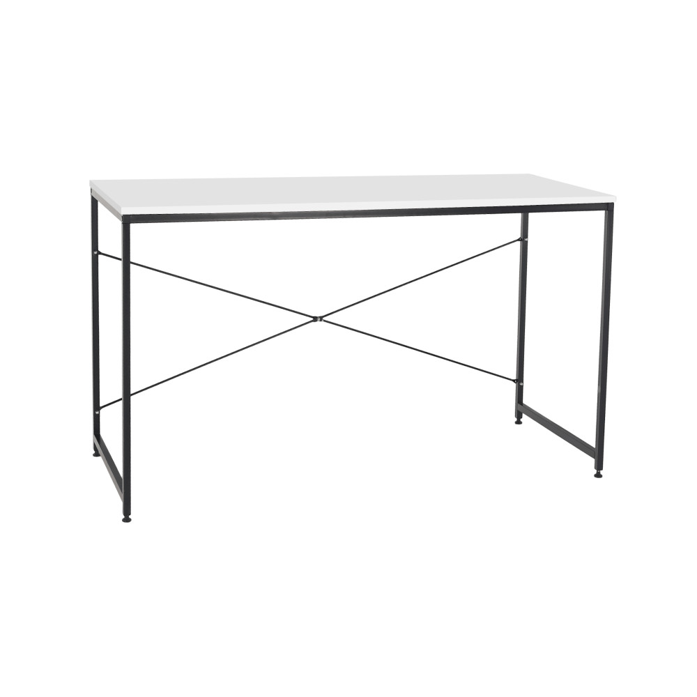 Íróasztal, fehér/fekete, 120x60 cm, MELLORA (RP)