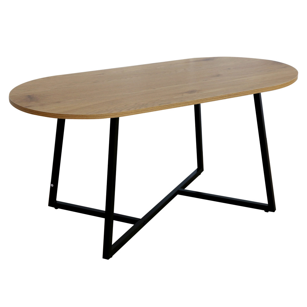 Dohányzóasztal, tölgy/fekete, FREMONT (RP)