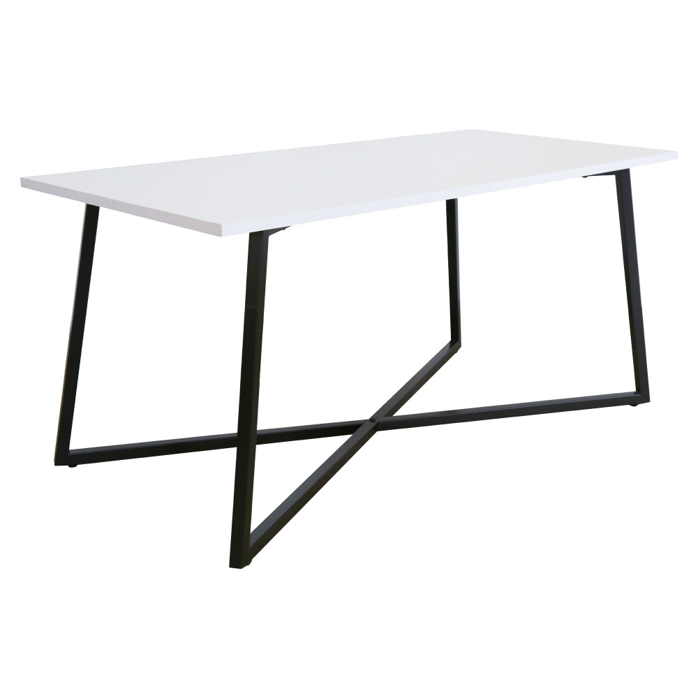 Dohányzóasztal, fehér/fekete, BERTEL (RP)