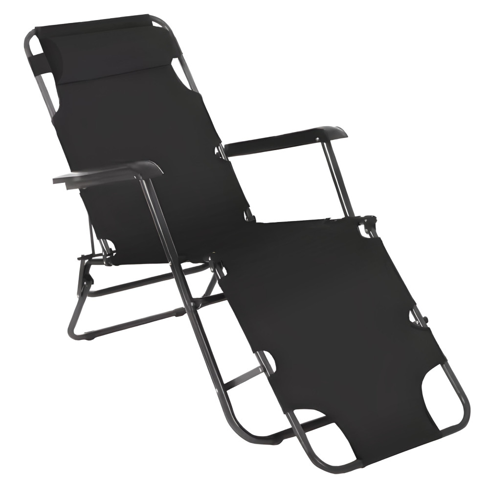 Kerti állítható szék, fekete, REGED (RP)