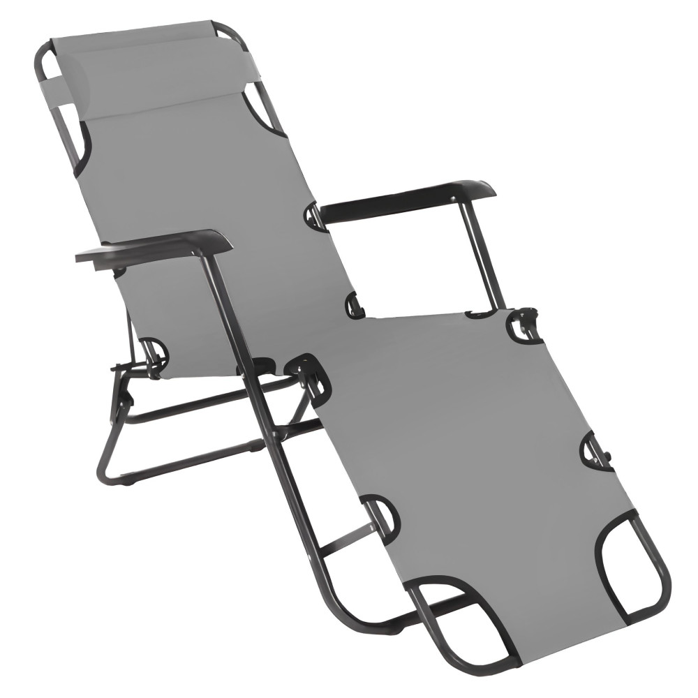 Kerti állítható szék, szürke, REGED (RP)