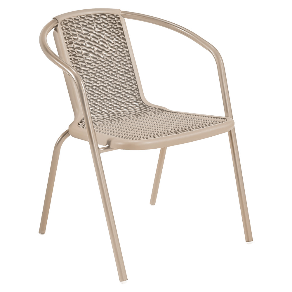 Kerti rakásolható szék, champagne, acél/műanyag, FRENY (RP)