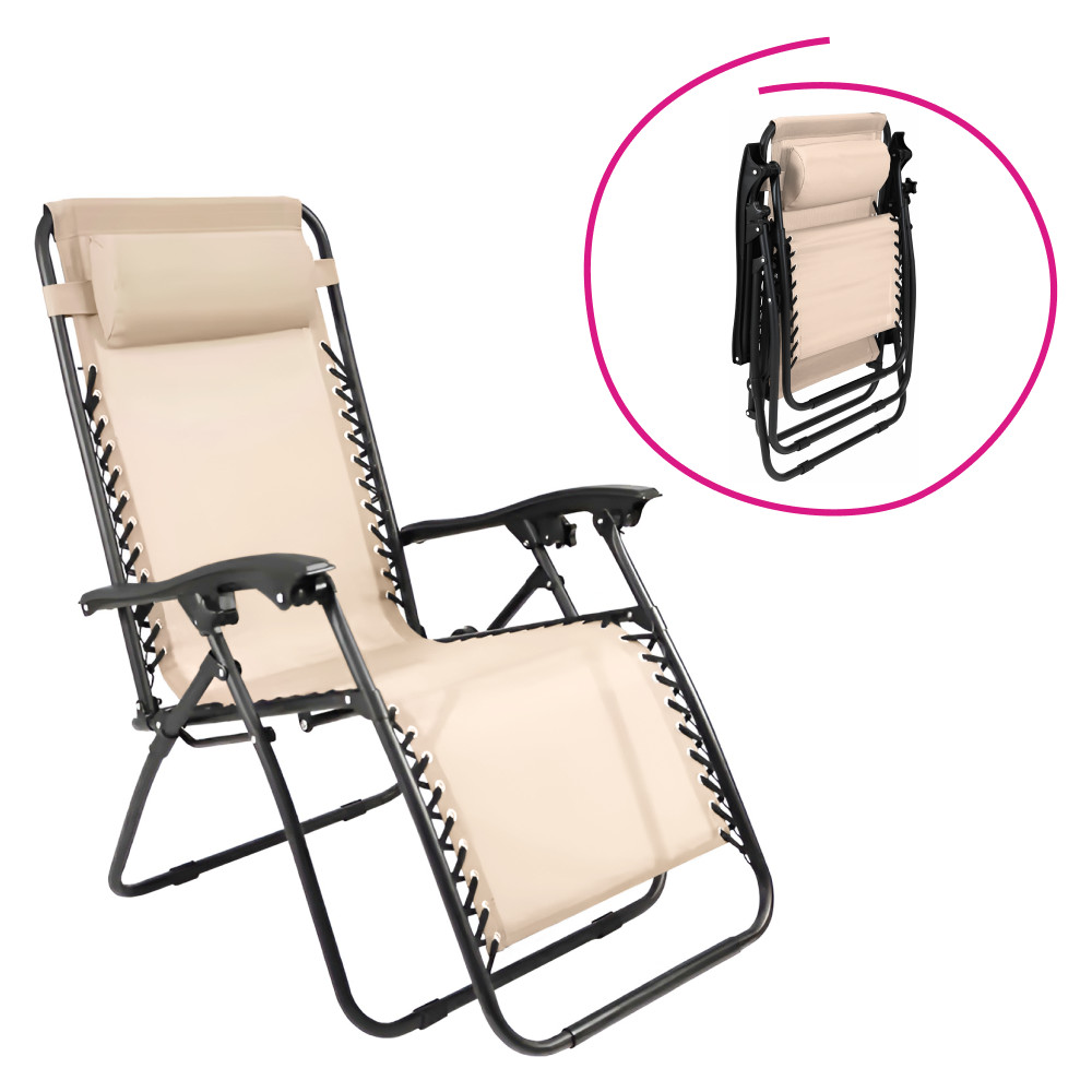 Kerti állítható szék, bézs, GERALD NEW (RP)