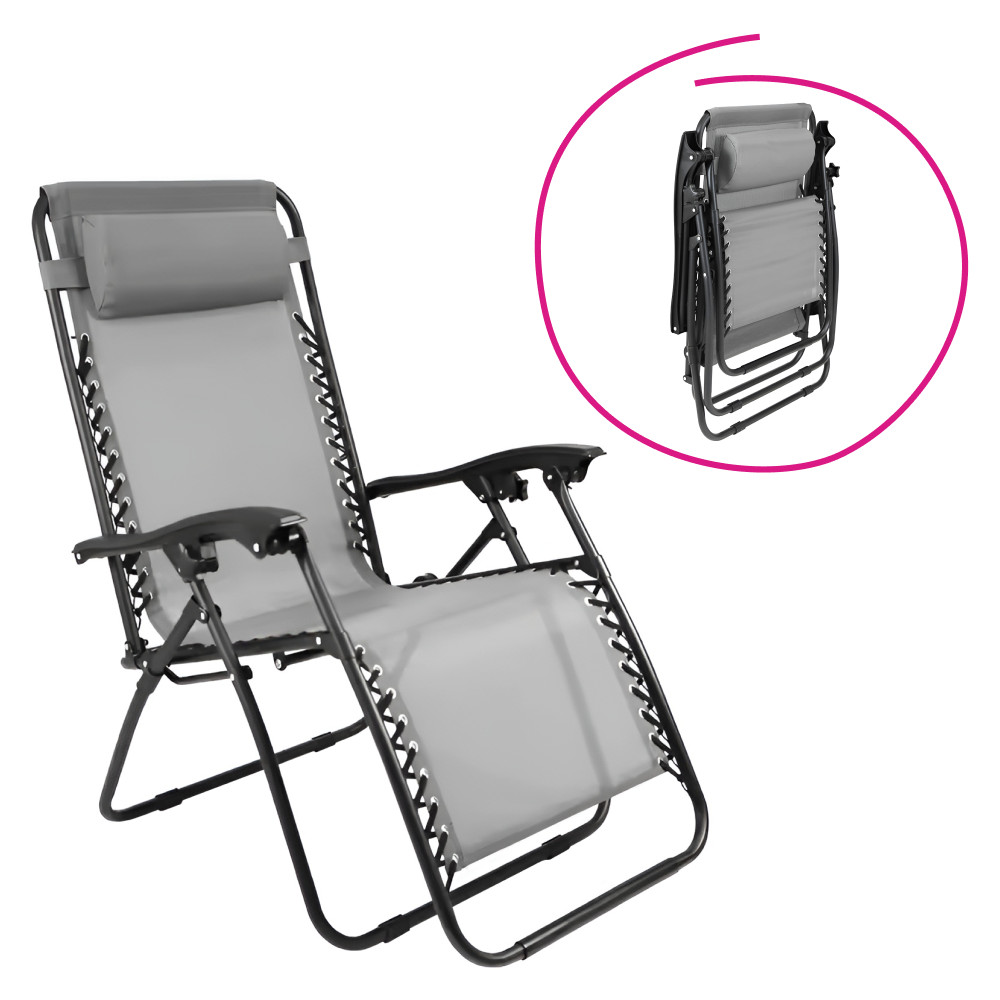 Kerti állítható szék, világosszürke, GERALD NEW (RP)