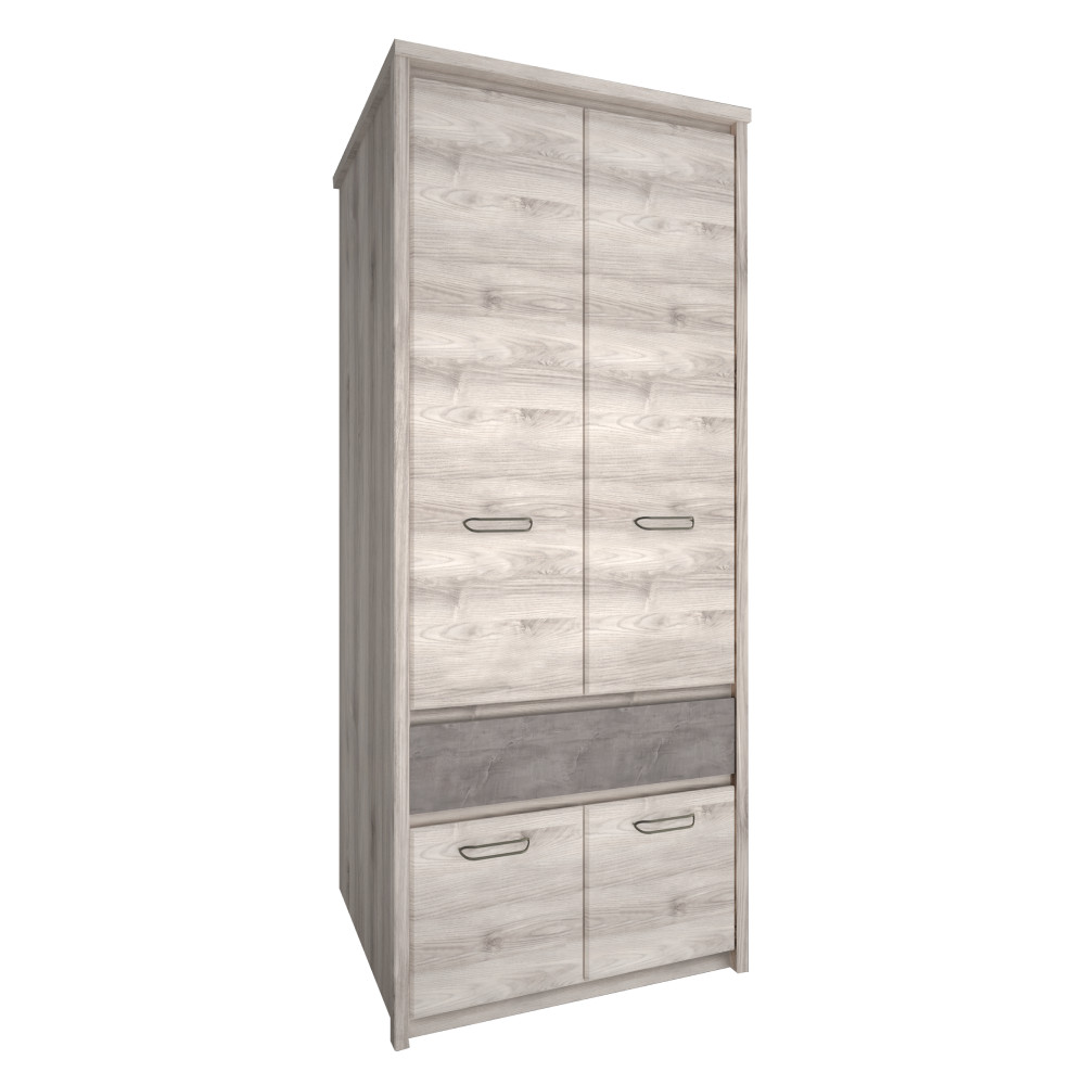 Szekrény 4D1S, nairobi gesztenye/onix, JESI NEW (RP)