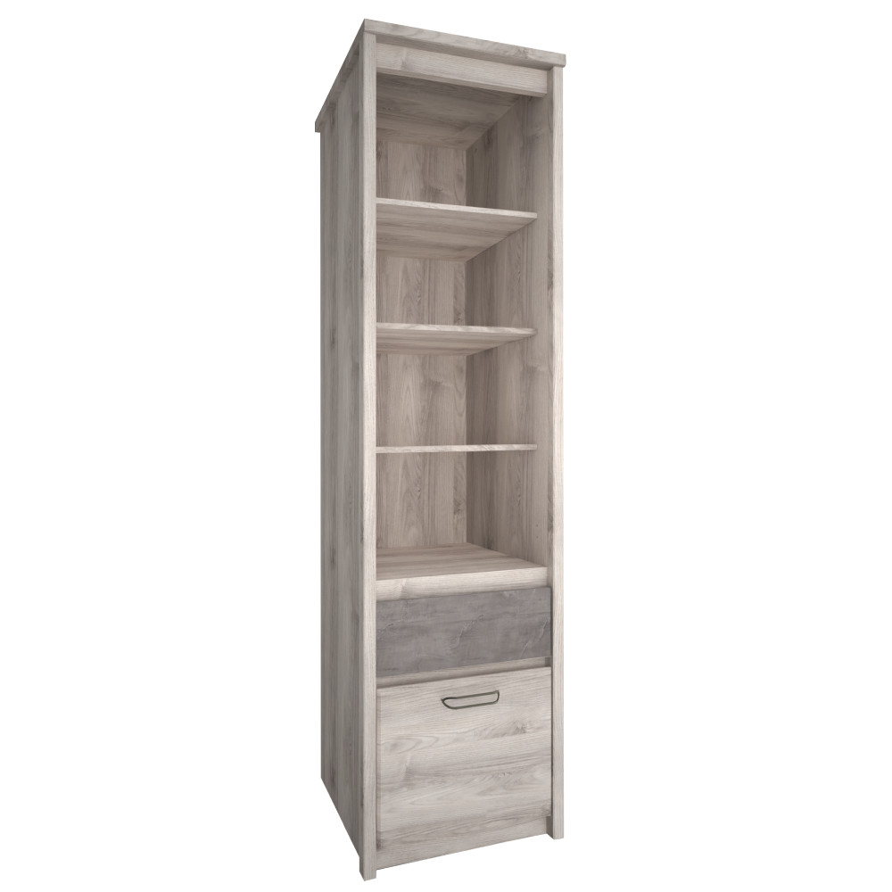 Nyitott polcállvány 1D1S, nairobi gesztenye/onix, JESI NEW (RP)