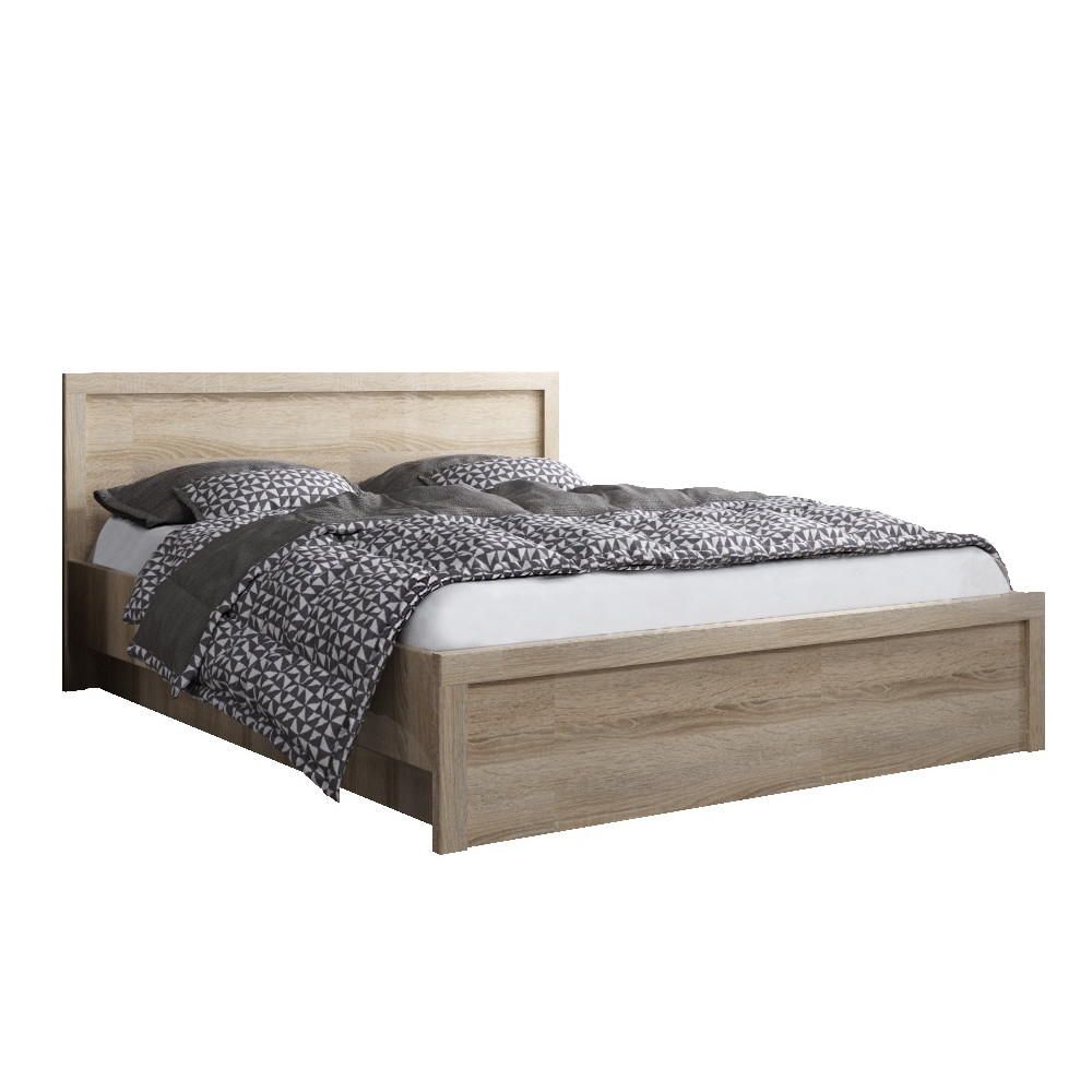 Ágy tárhellyel, 140x200, sonoma tölgy, JESI NEW (RP)