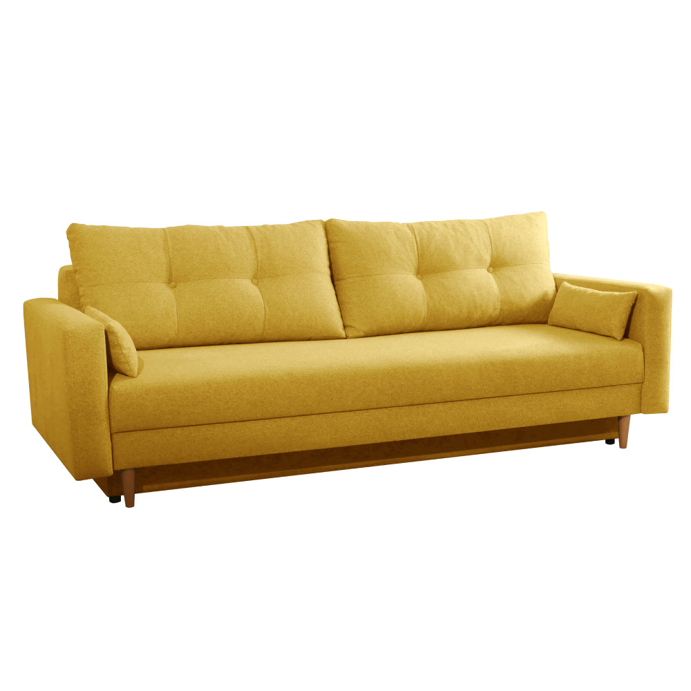 Kihúzható kanapé, sárga, BONYK (RP)