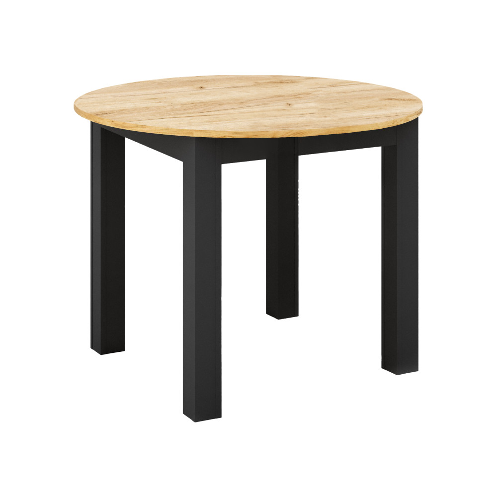 Kihúzható étkezőasztal, arany craft tölgy/fekete, 103-142x76 cm, HARRY (RP)