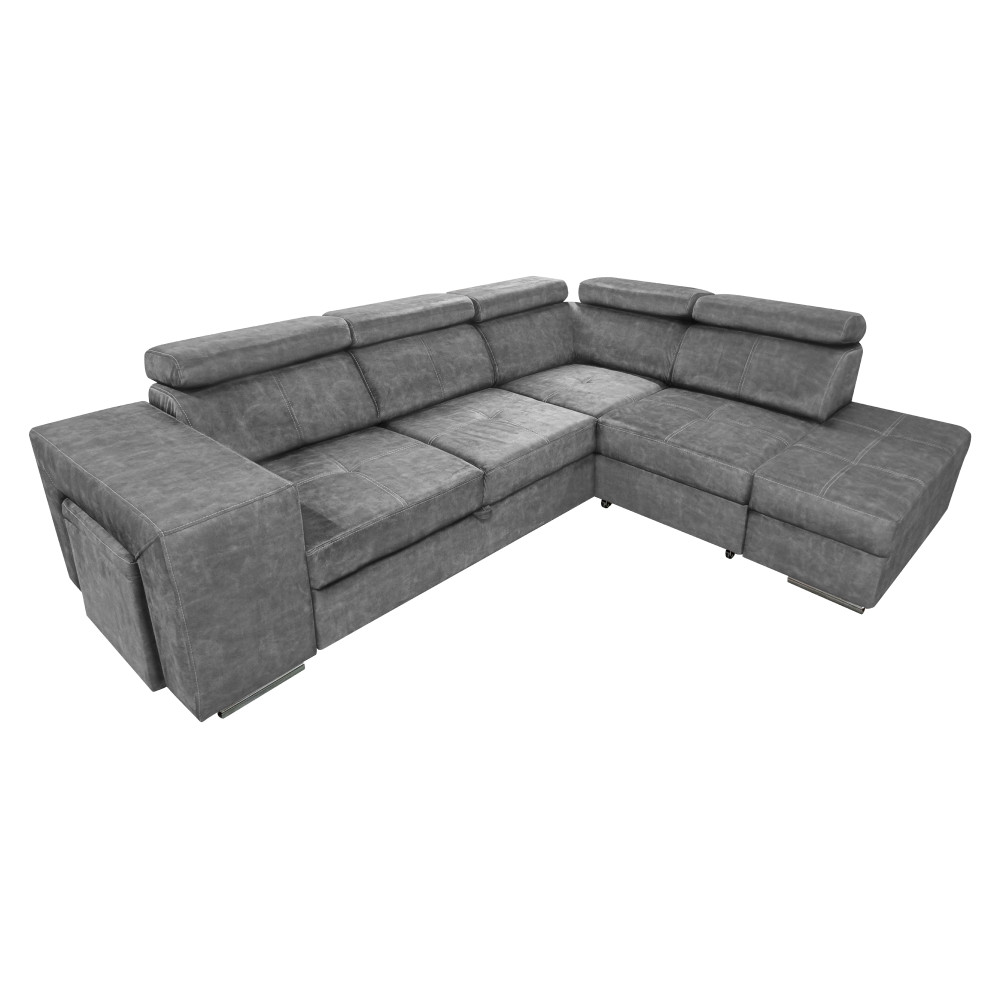 Ülőgarnitúra, szürke, jobbos, MALAGA (RP)