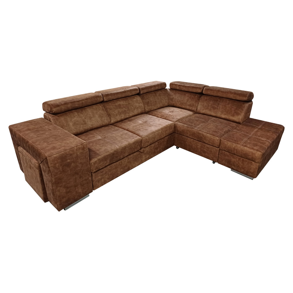 Ülőgarnitúra, barna, jobbos, MALAGA (RP)